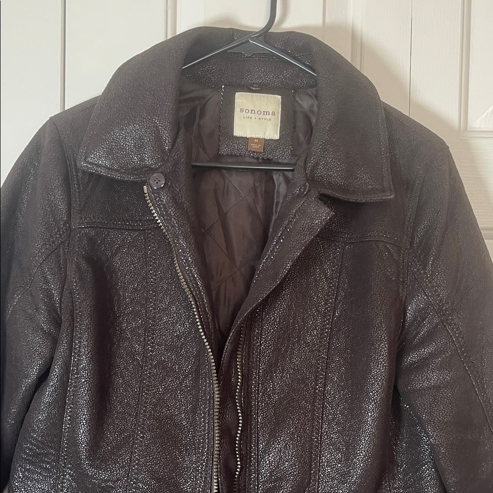 Sonoma Women’s Deep Brown Front Zipper Jacket - Picture 3 of 8